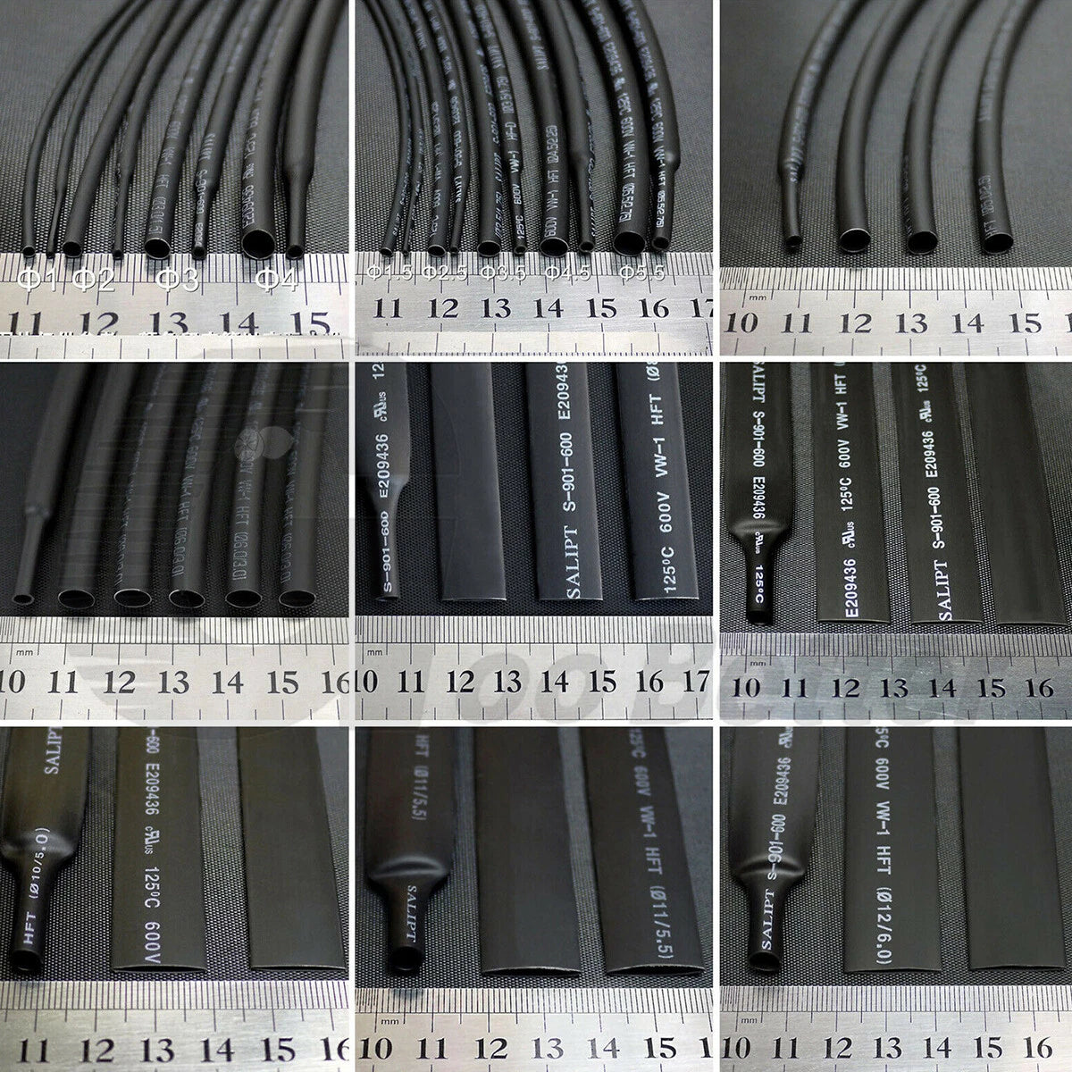 Heat Shrink Tubing 2:1 / 3:1 / 4:1 — Φ0.6mm to Φ50mm, 7 Colors, Adhesive & Non-Adhesive