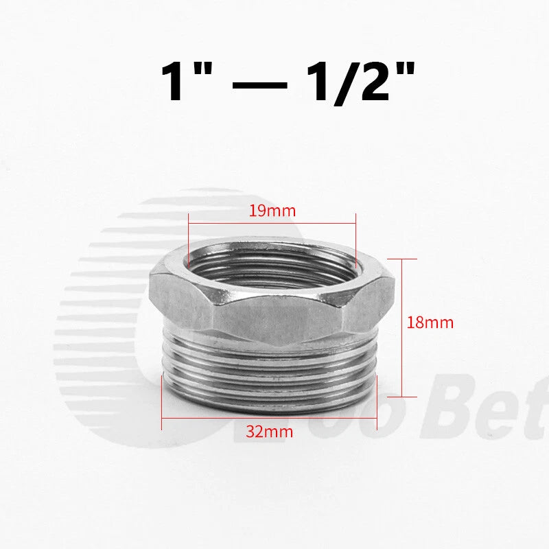 Stainless Steel BSP Reducing Bushing — Male to Female Thread Pipe Fitting (1/4" to 2")