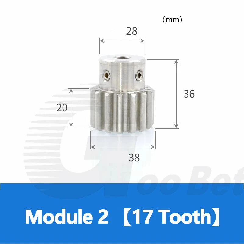 Spur Gear Module 2 Stainless Steel with Hub 12 - 30 Tooth Motor Pinion Precision