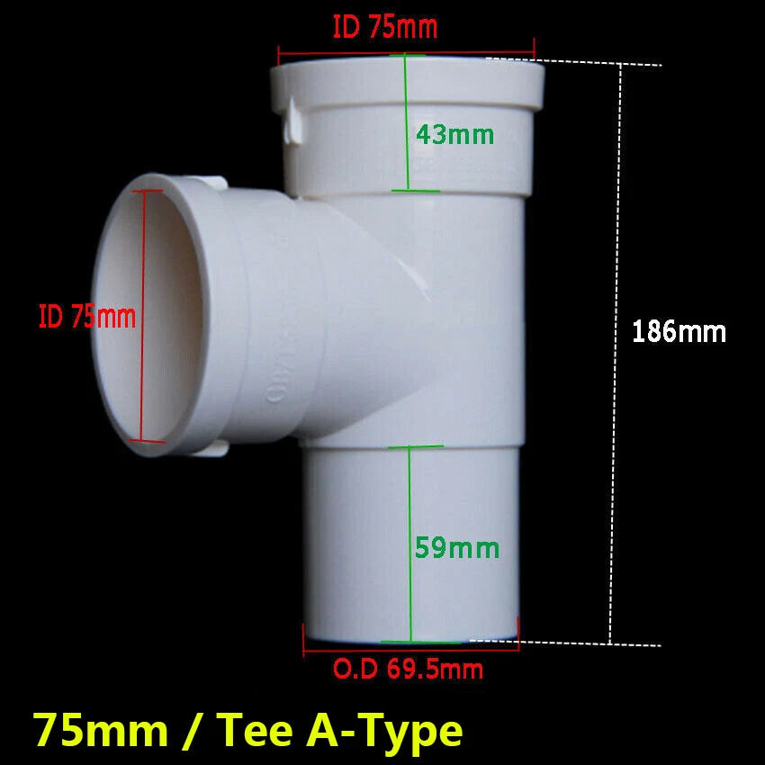 50 75 110 160mm PVC Drain Pipe Fittings Reducer Elbow , Straight , Tee Connector