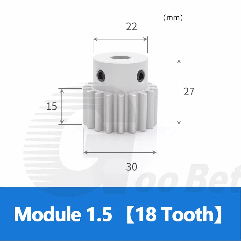 Spur Gear Aluminium Mod 1.5 with Hub 12- 32 Tooth Pinion Motor Gear Bore 6-20mm