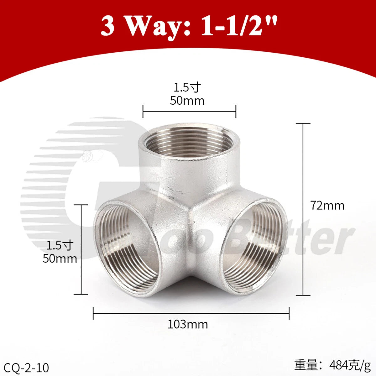 Stainless Steel 3/4/5-Way BSP Female Pipe Fitting Splitter — 304 SS, 1/4" to 2"