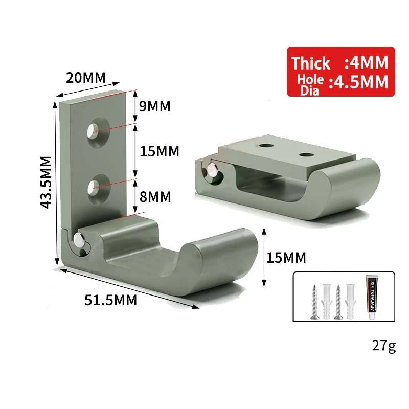 Folding Wall Hooks Aluminum Alloy Foldable Design Wall Mounted Coat Clothes Hook