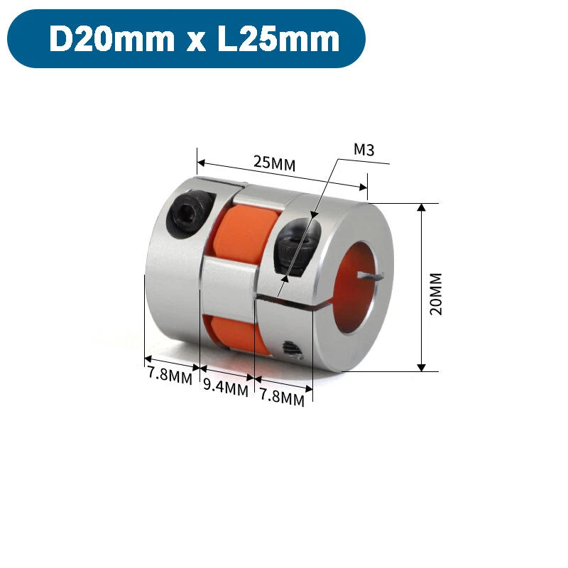 CNC Shaft Coupler Flexible Plum Spider Jaw Coupling Stepper Motor D14mm - 150mm