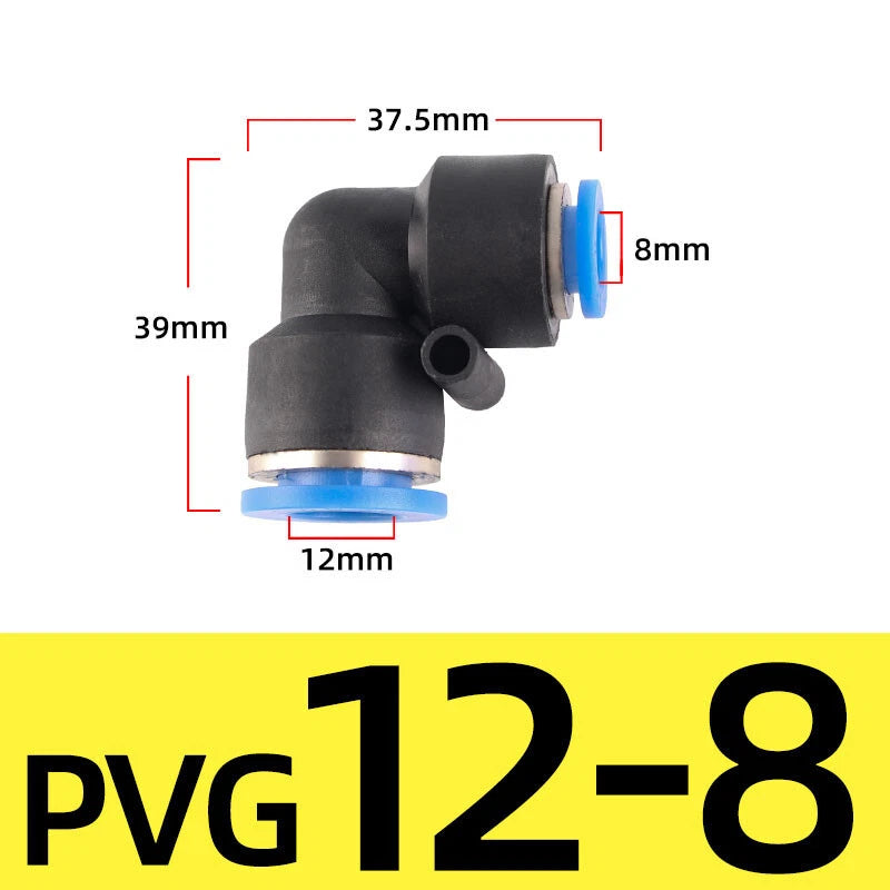 Pneumatic Push-In Elbow Fittings — Equal & Reducing Elbow Connectors for Air & Water Hose