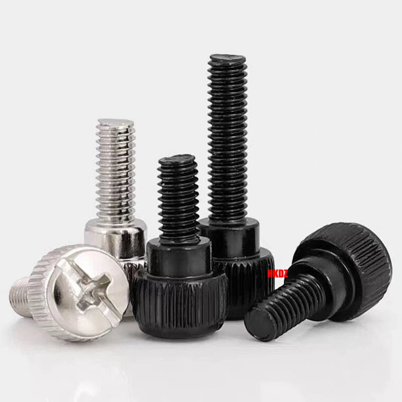 M3~M6 Phillips Carbon Steel Step Knurled Thumb Screws | Hand Grip Knob Bolts - HomeDIYer