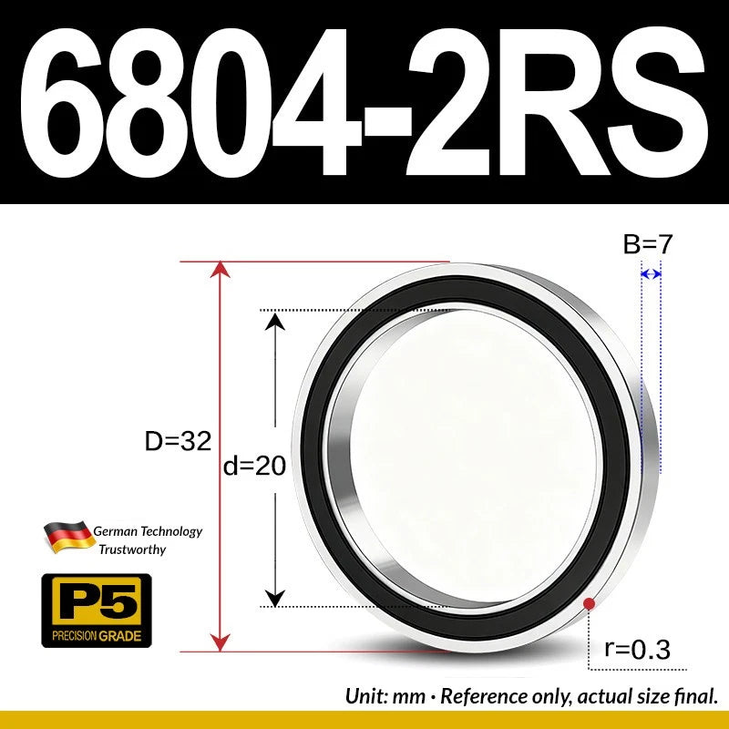 Thin Wall Bearings Deep Groove Ball Bearing ZZ or RZ, ID 10-95mm, OD 19-120mm