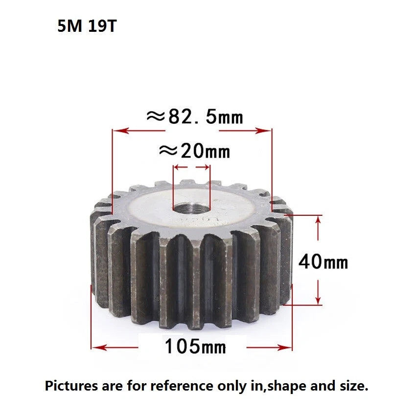 5 Modulus 10-70Tooth Spur Gears 45# Steel Thickness 40mm Motor Power Drive Gear