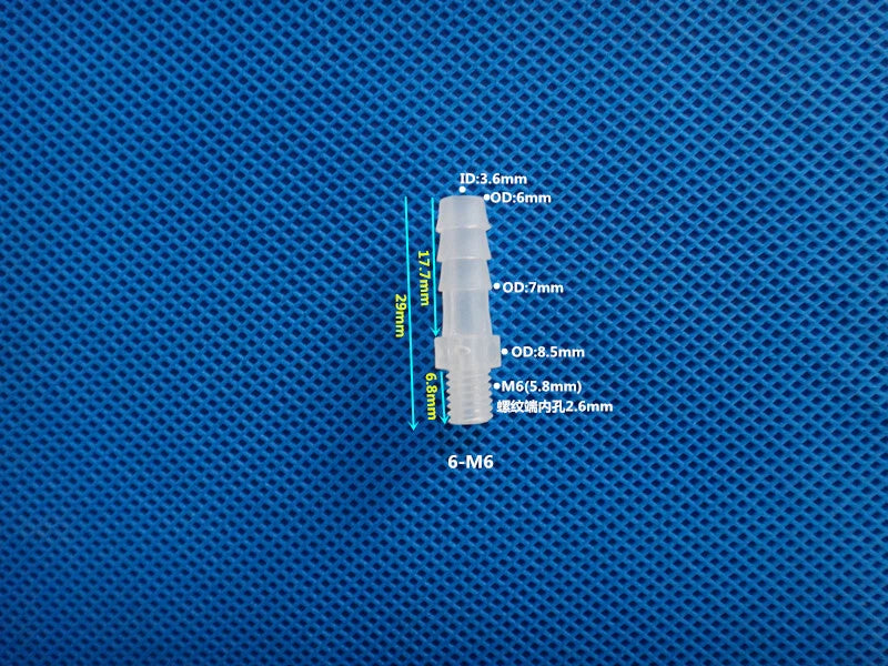 Aquarium Accessories Plastic Hose Barb Fitting Metric Thread Male Connector