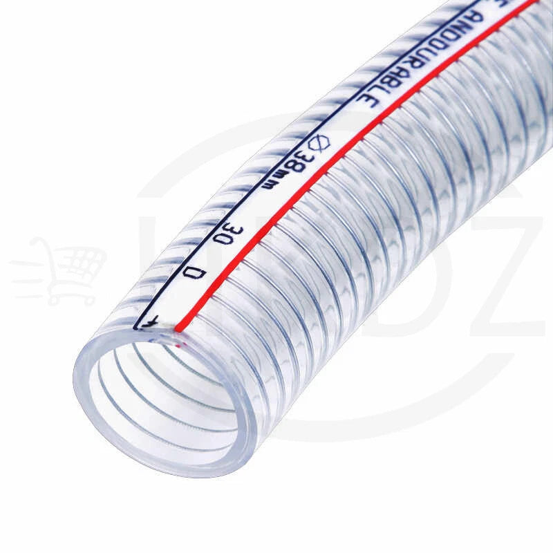 Wire Reinforced Clear PVC Hose Pipe — Heavy Duty, Flexible, Water Air Fuel