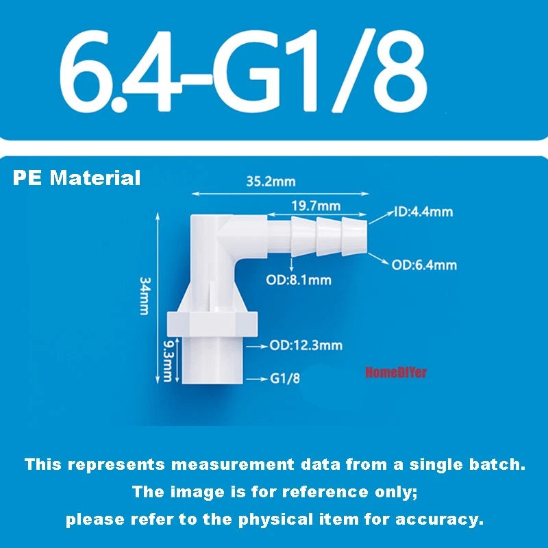 90° Elbow Plastic Female Thread Barbed Connectors Pipe Hose Water Reducer Joiner