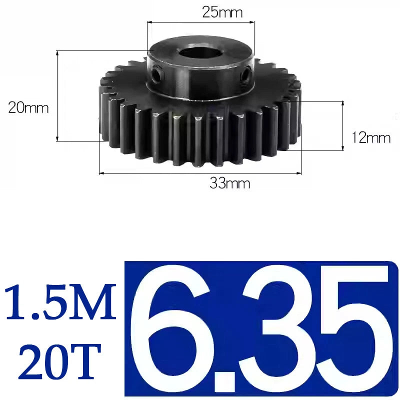 Spur Gears 1.5 Mod Transmission Gear With Step 45#Steel Pinion Motor Gear 15~50T