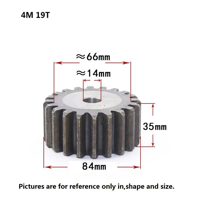 45# Steel 4Mod 10T-80T Spur Gears Thickness 35mm Motor Pinion Transmission Gear