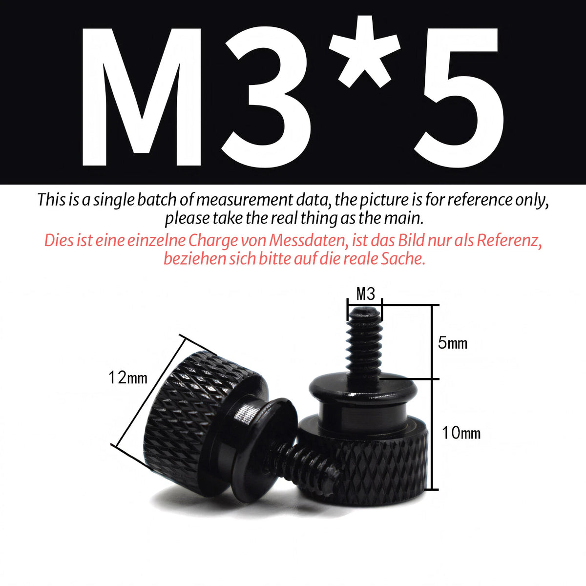 M3 Knurled Thumb Screws – Colorful Aluminum Alloy Hand-Tighten Grip Bolts