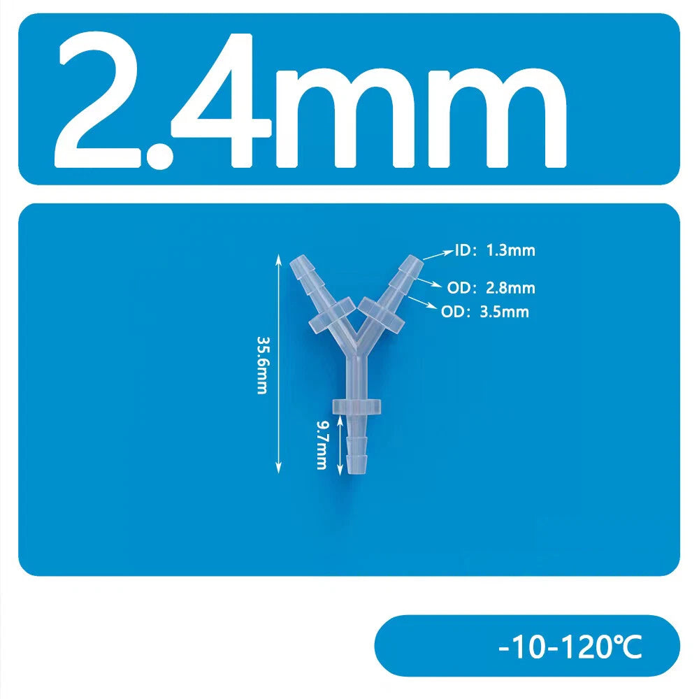 Y-Type 3-Way Barbed Hose Connector — Plastic Tee Fitting for Tube & Pipe