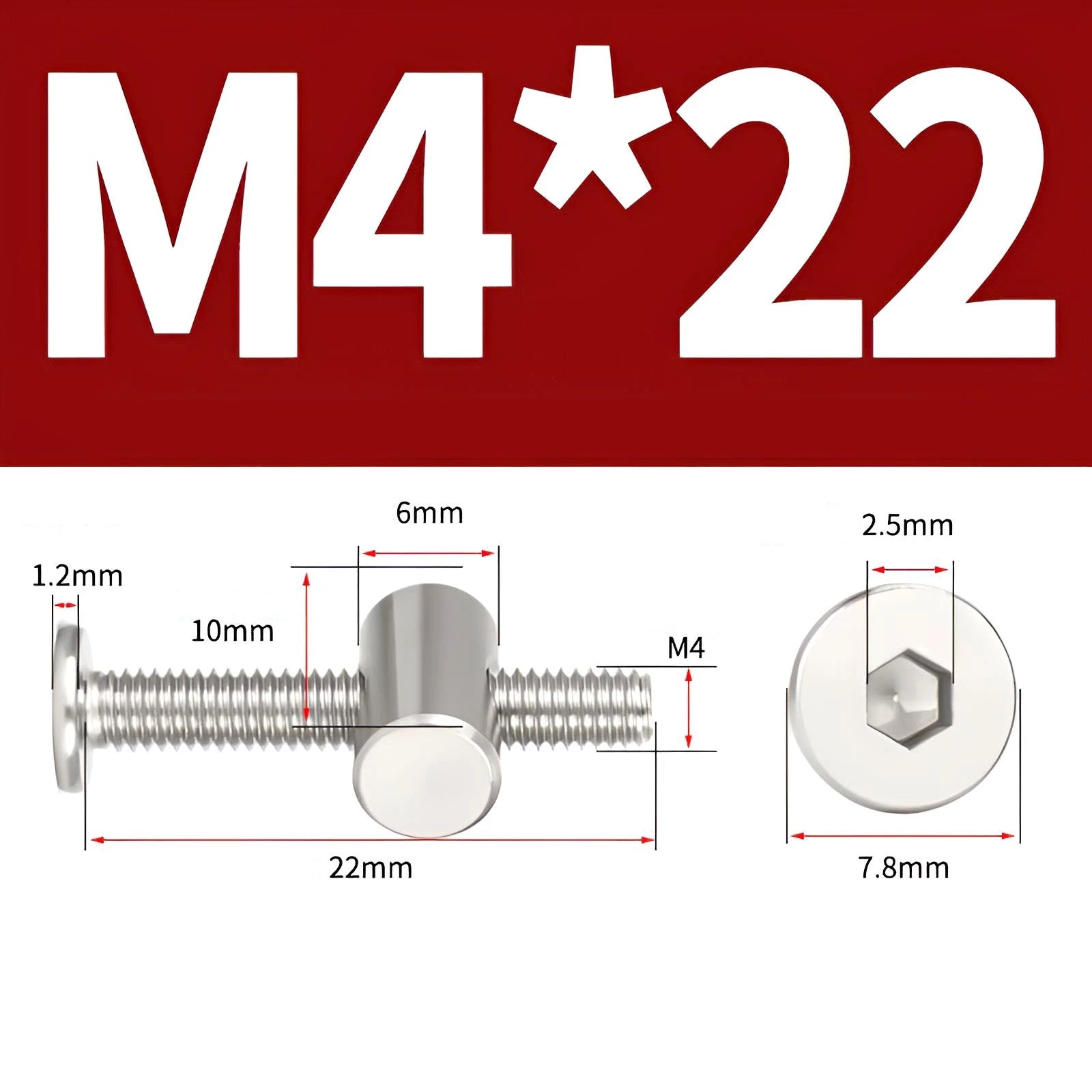 M4 M5 M6 M8 304 Stainless Steel Furniture Connecting Bolts with Barrel Nuts