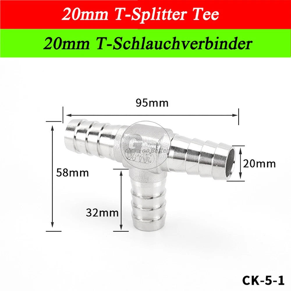 A2 Stainless Steel 8-41mm Barbed Hose Connector,Hosetail Pipe Air Water Oil Fuel