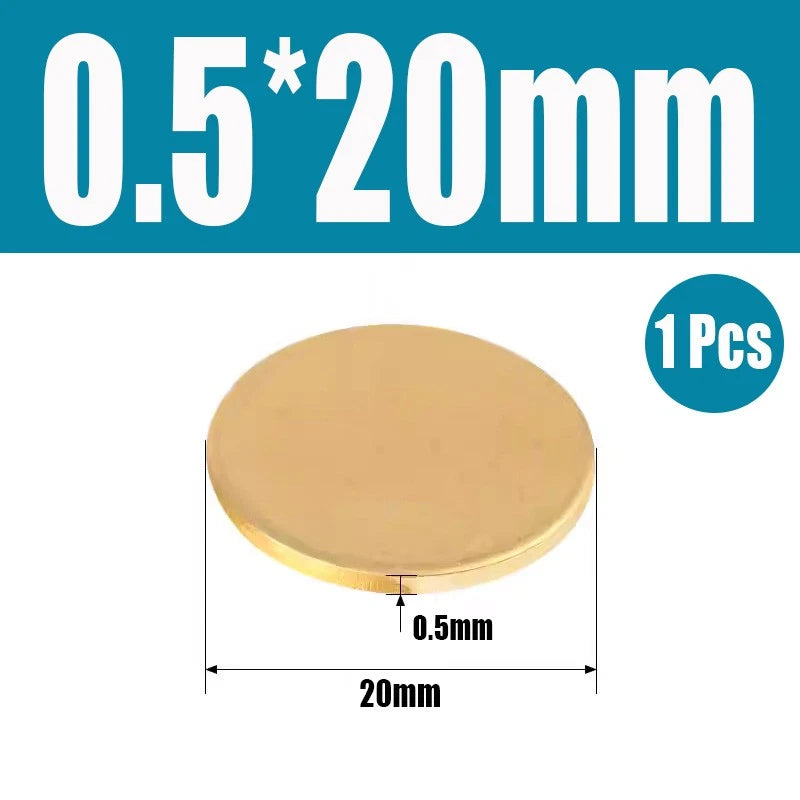 Thick 0.5mm-6mm Solid Brass Discs Blanks Discs Ø 20mm-300mm Metal Round Sheets