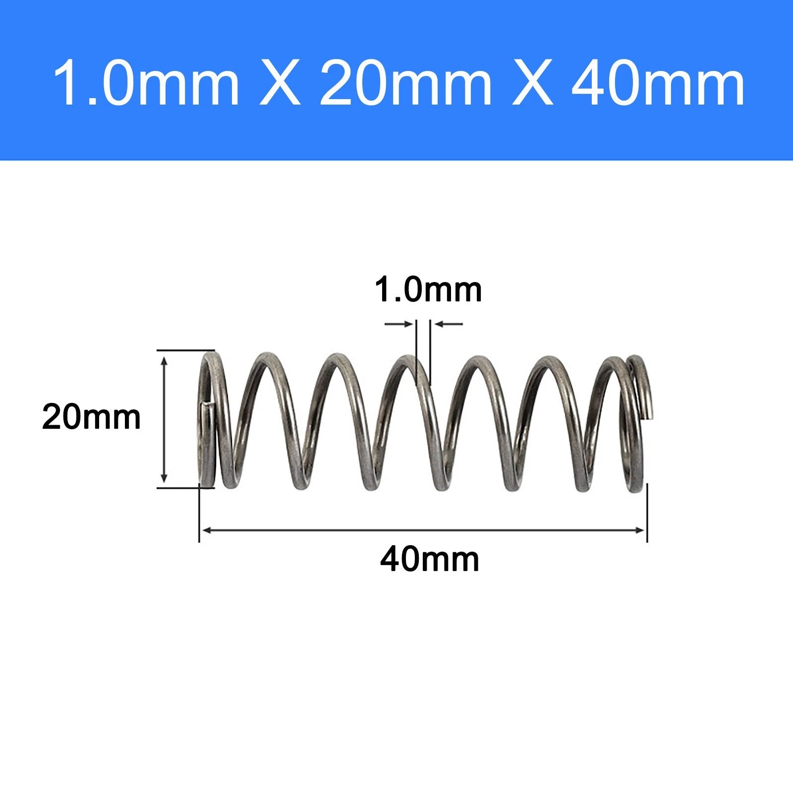 Compression Spring Spring Steel Pressure Coil Spring 1mm Wire OD 5-20mm DIY