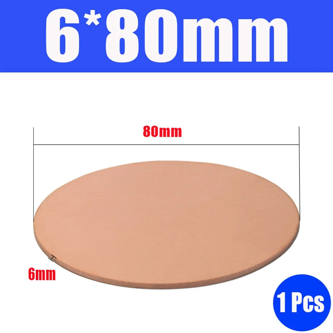 Thick 1.6-6mm Solid 99% Pure Copper Blanks Discs Ø 10-300mm Round Plate Metal