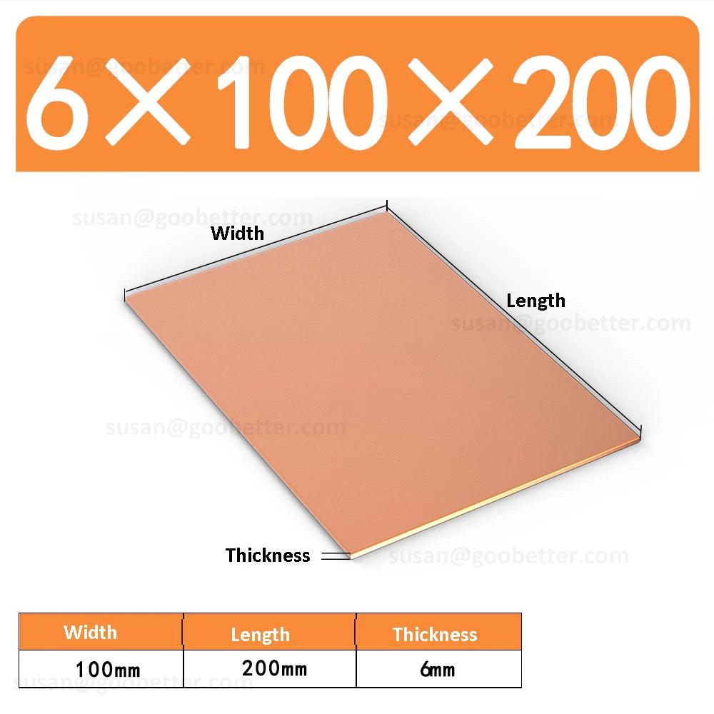 Natural Copper Sheet Metal guillotine cut - 0.3mm to 6.0mm - Multiple Sizes
