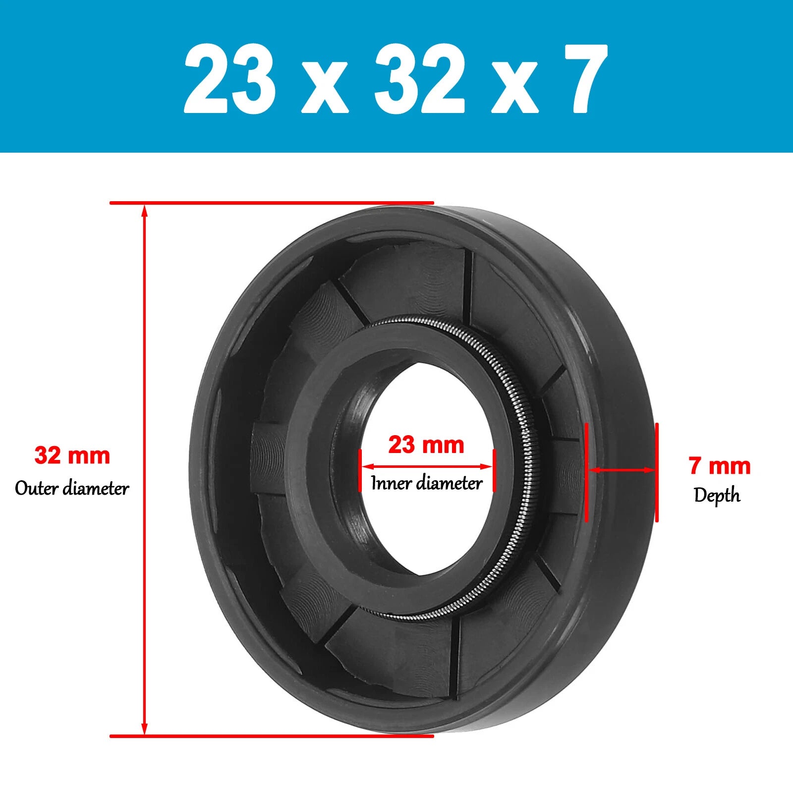 Oil Seal 21mm 22mm 23mm 24 mm ID Rotary Shaft Double Lip R23 TC 4 - 12mm Depths