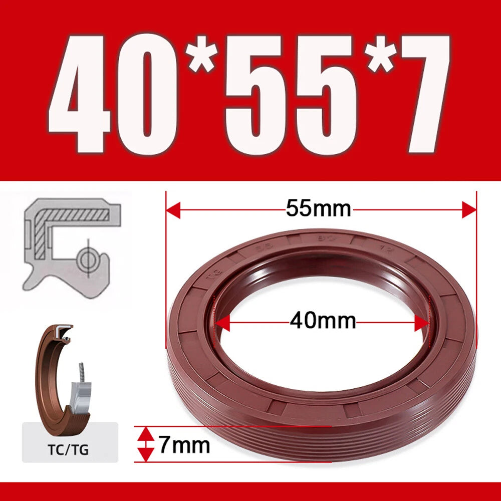 TC/TG Dual Lip FKM Oil Seal — Metric Rotary Shaft Sealing Ring, ID 25–50mm