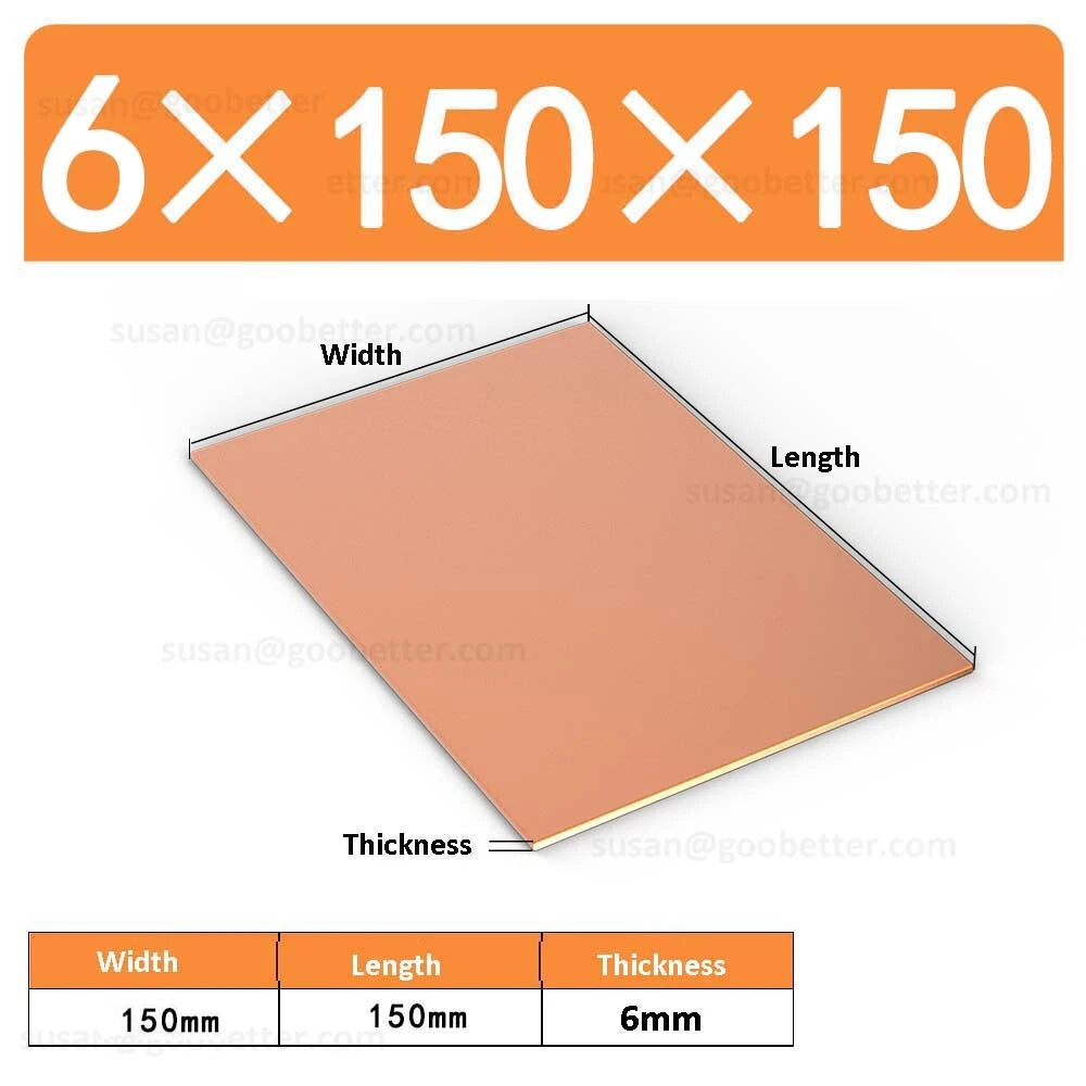 Natural Copper Sheet Metal guillotine cut - 0.3mm to 6.0mm - Multiple Sizes
