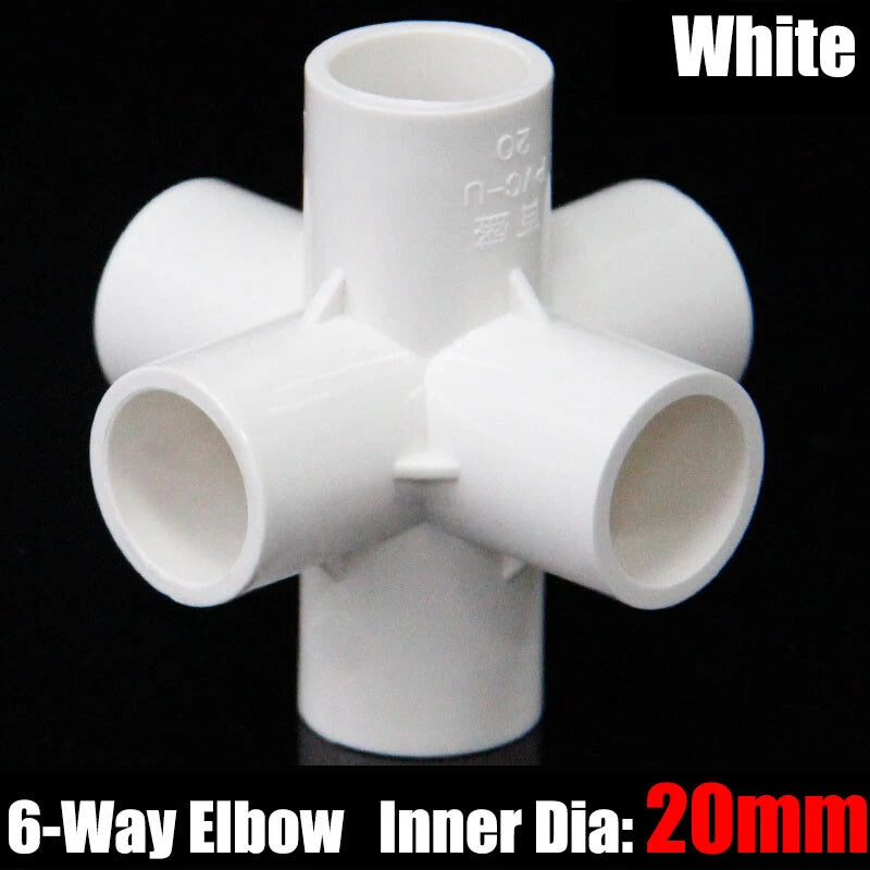 PVC 3 4 5 6-Way Elbow Connector Direct Pipe Fittings 20-110mm White Blue Grey