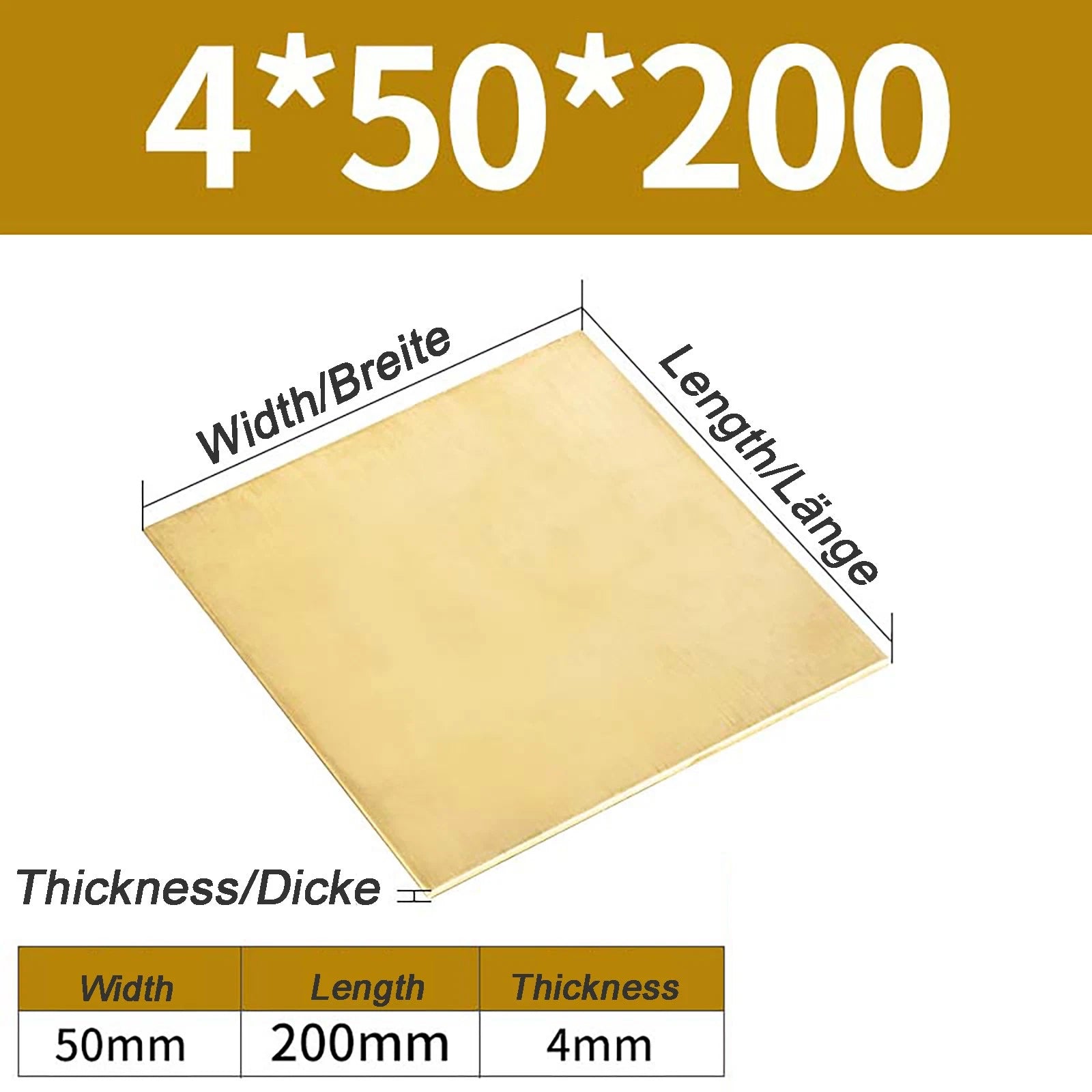 Natural Brass Sheet Metal guillotine cut - 0.3mm - 3.0mm - Multiple Sizes