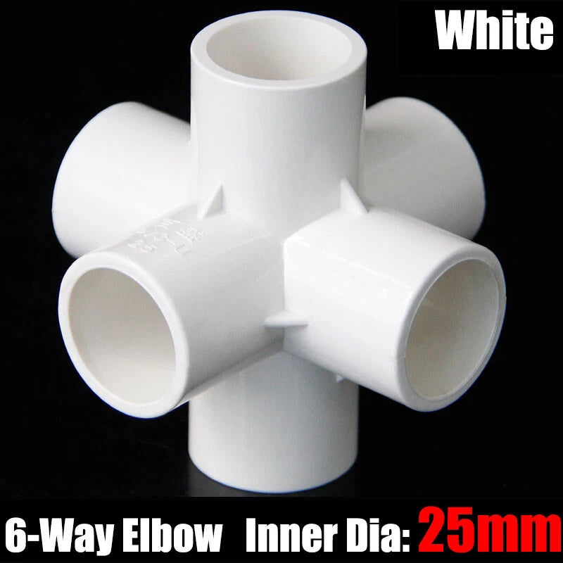 PVC 3 4 5 6-Way Elbow Connector Direct Pipe Fittings 20-110mm White Blue Grey