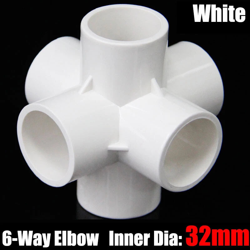 PVC 3 4 5 6-Way Elbow Connector Direct Pipe Fittings 20-110mm White Blue Grey