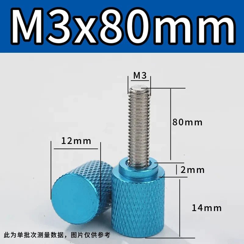 M3 Knurled Thumb Screws – Colored Anodized Aluminum, 6mm to 100mm, 10 Colors - HomeDIYer