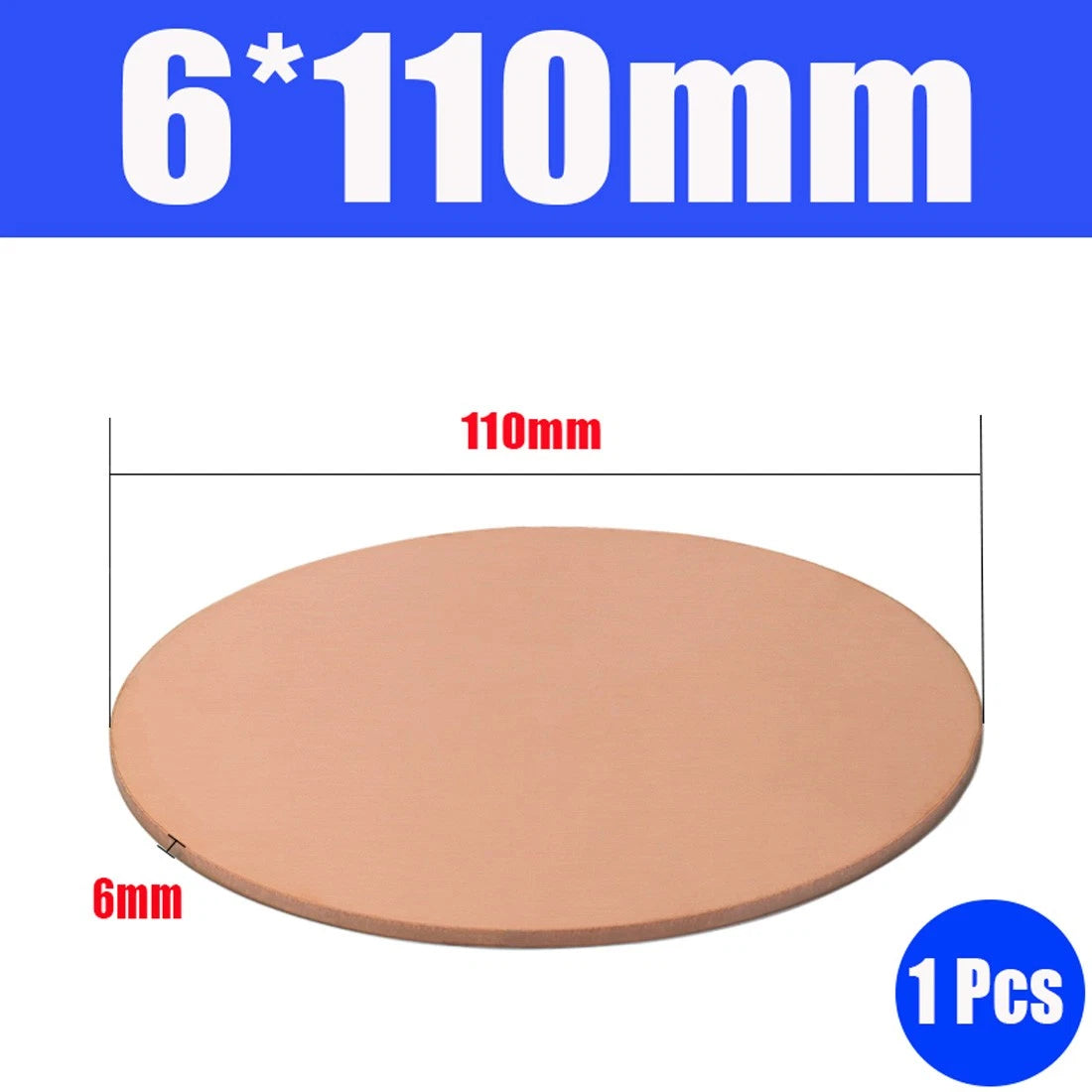 Thick 1.6-6mm Solid 99% Pure Copper Blanks Discs Ø 10-300mm Round Plate Metal