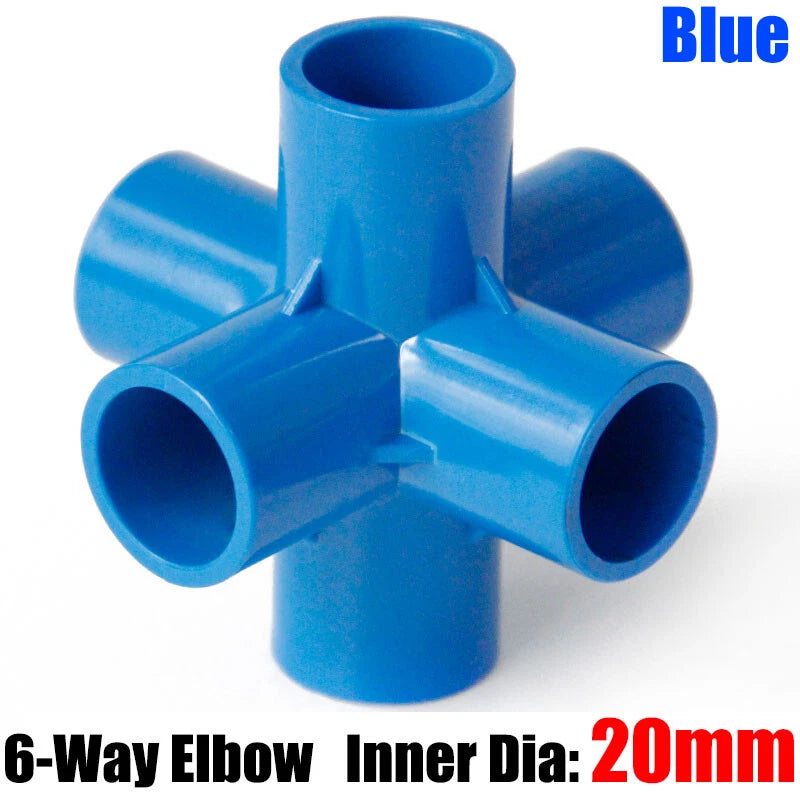 PVC 3 4 5 6-Way Elbow Connector Direct Pipe Fittings 20-110mm White Blue Grey
