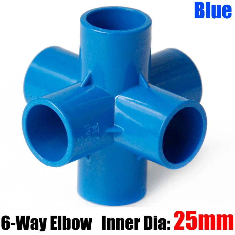 PVC 3 4 5 6-Way Elbow Connector Direct Pipe Fittings 20-110mm White Blue Grey