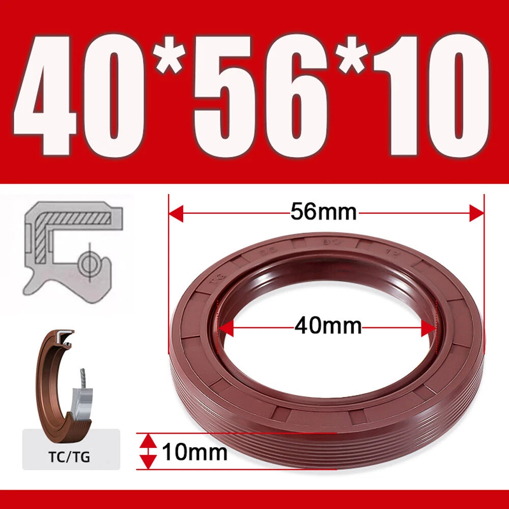 TC/TG Dual Lip FKM Oil Seal — Metric Rotary Shaft Sealing Ring, ID 25–50mm