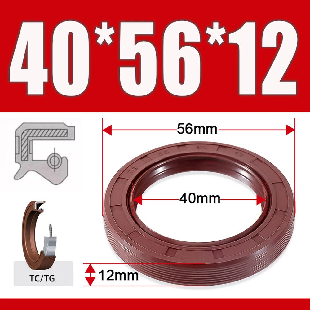 TC/TG Dual Lip FKM Oil Seal — Metric Rotary Shaft Sealing Ring, ID 25–50mm