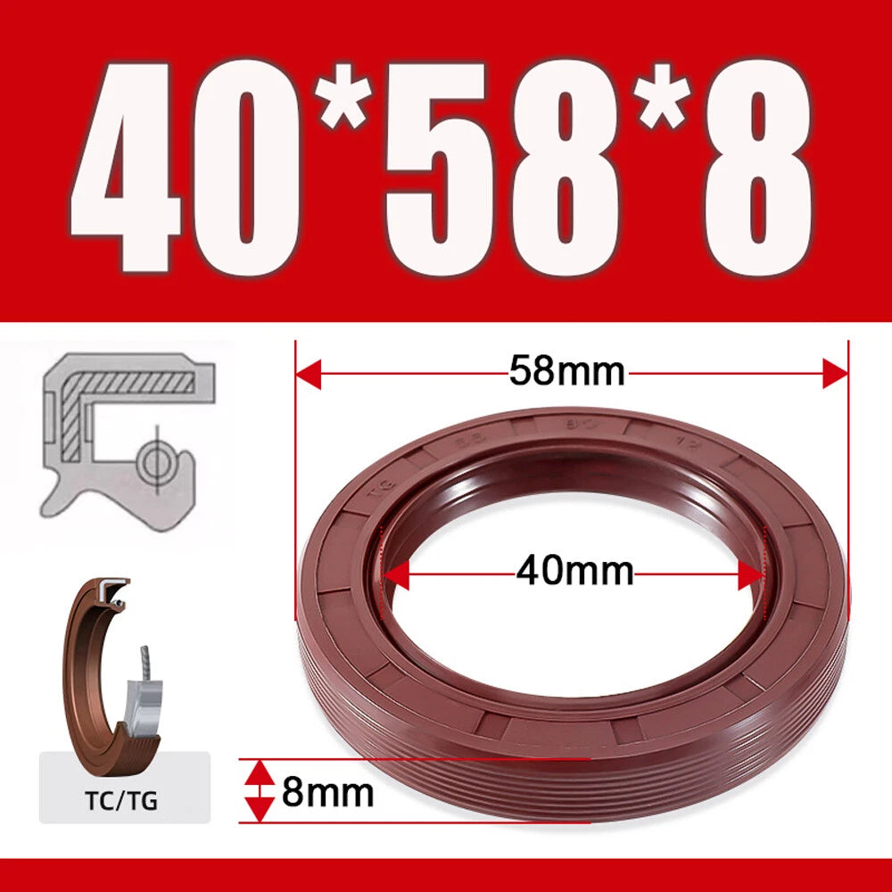 TC/TG Dual Lip FKM Oil Seal — Metric Rotary Shaft Sealing Ring, ID 25–50mm