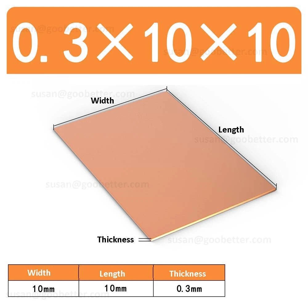Natural Copper Sheet Metal guillotine cut - 0.3mm to 6.0mm - Multiple Sizes - HomeDIYer
