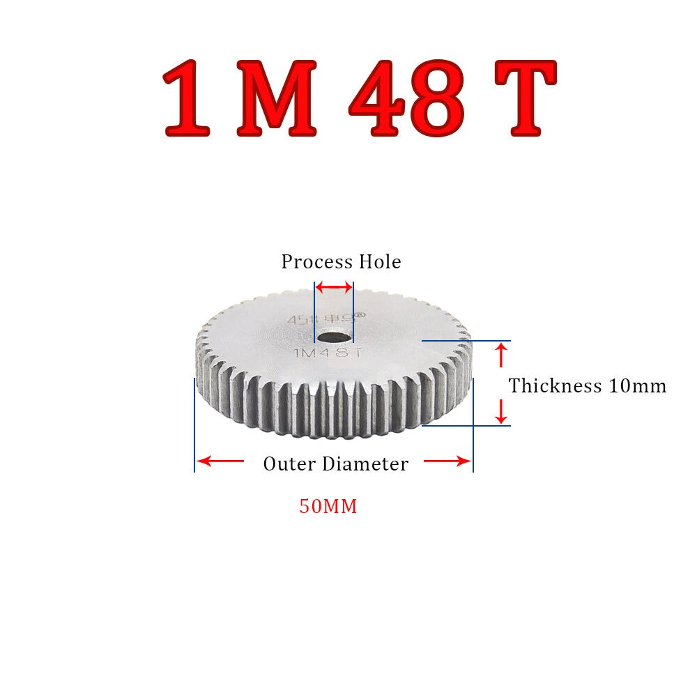 1Mod 12/13/14/15/16/17/18/20-150T Thickness 10mm Transmission Gear 45# Spur Gear