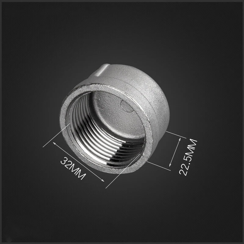 304 Stainless Steel BSP Blanking End Cap Pipe Fittings — Male & Female 1/4" to 1-1/2"