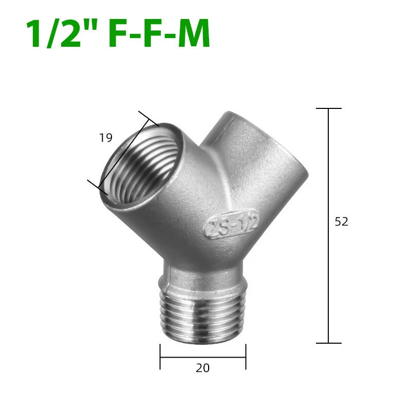 Y Hose Joiner Barbed Splitter — A2 Stainless Steel Hose Connector Fitting