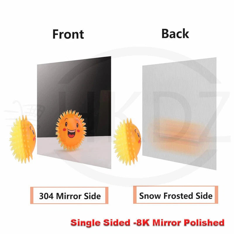 8K Mirror Polished Stainless Steel Sheet Plate Grade 304 Thickess 0.3mm - 4mm