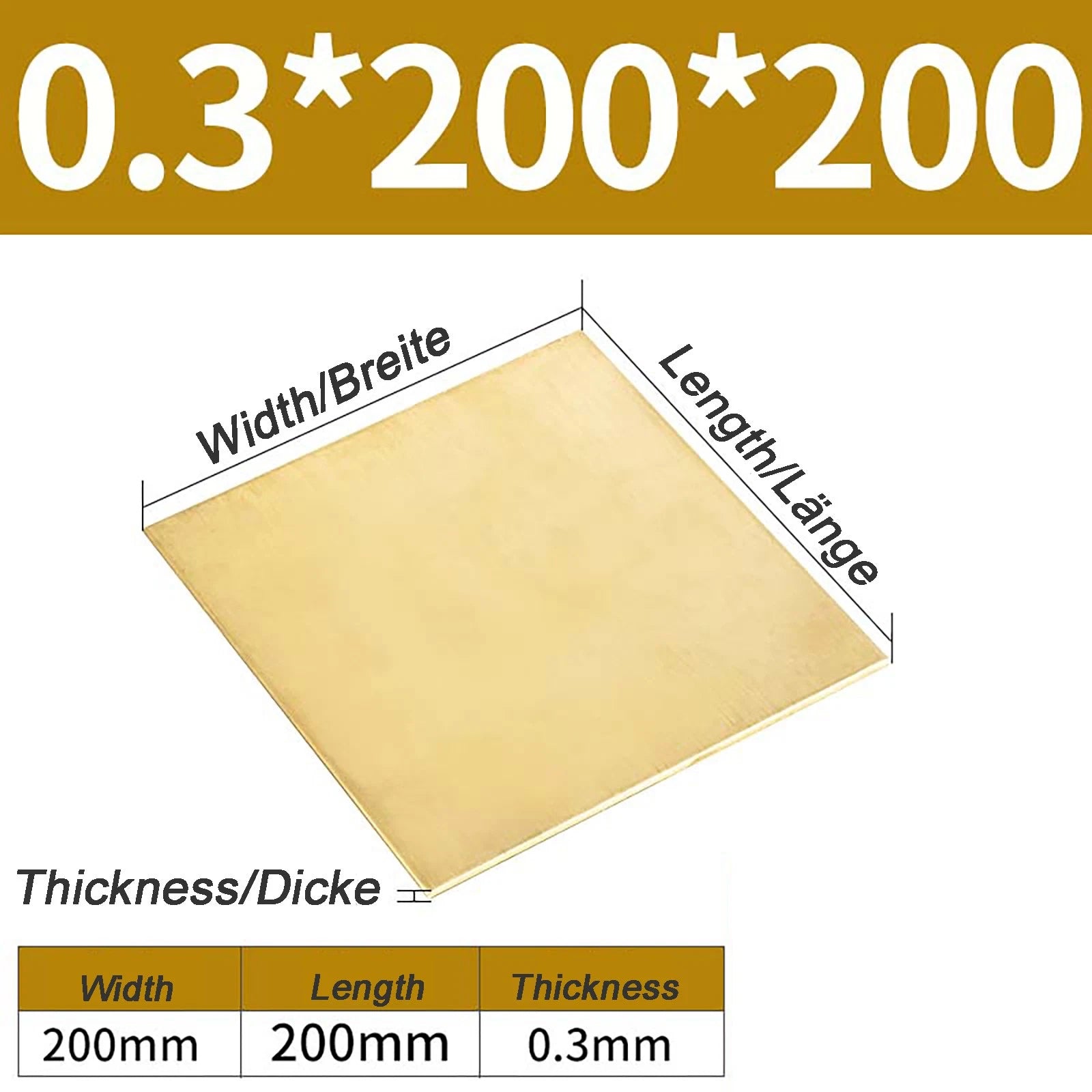 Natural Brass Sheet Metal guillotine cut - 0.3mm - 3.0mm - Multiple Sizes