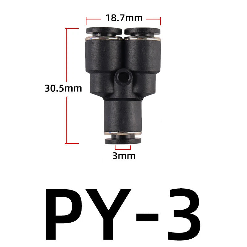 3 4 6mm Pneumatic Push Fit Straight Elbow T-Piece Connector Air Water Lines Hose