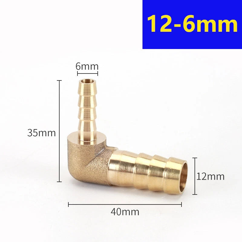 Brass Elbow Hose Tail Reducer Fitting — Air Water Gas Fuel Tubing Connector