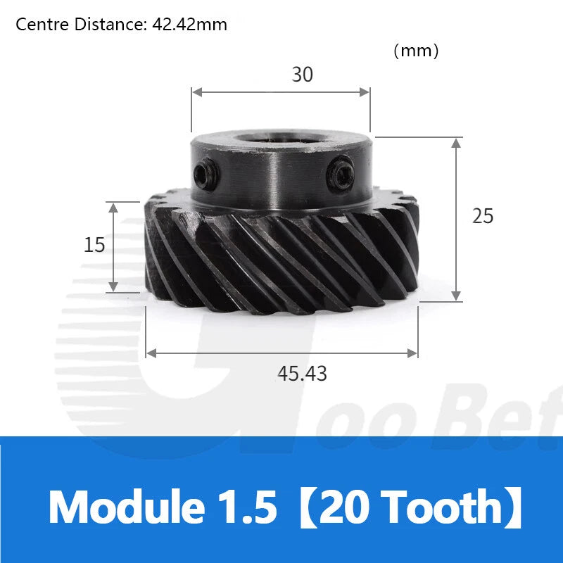 Module 1 1.5 2 Helical Gear C45 Steel Left-handed 45° 13 - 30 Tooth Motor Pinion