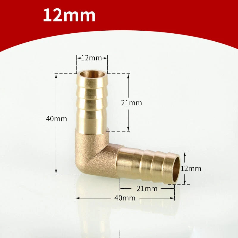 90° Brass Barb Elbow Fittings — Reducing Hose Joiner for Fuel, Air & Fluid Lines