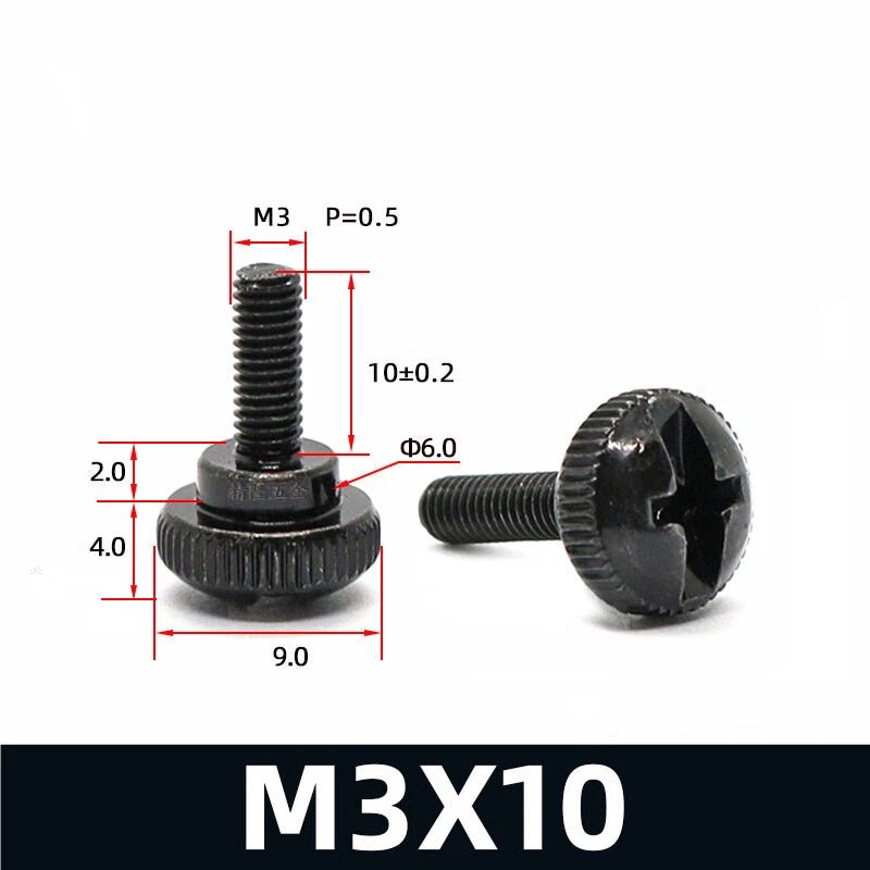 M3 Knurled Thumb Screws Step Hand Grip Knob Bolts — Carbon Steel, Nickel or Black Zinc - HomeDIYer